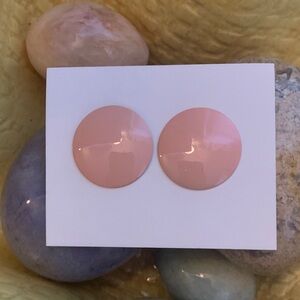 Vintage Soft Pink Round Stud Earrings